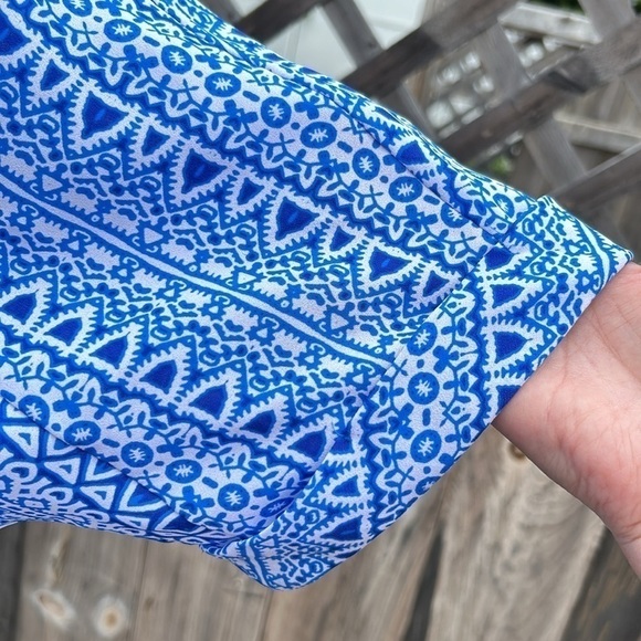 NYDJ Blue Bohemian Top Size Small - Picture 5 of 6